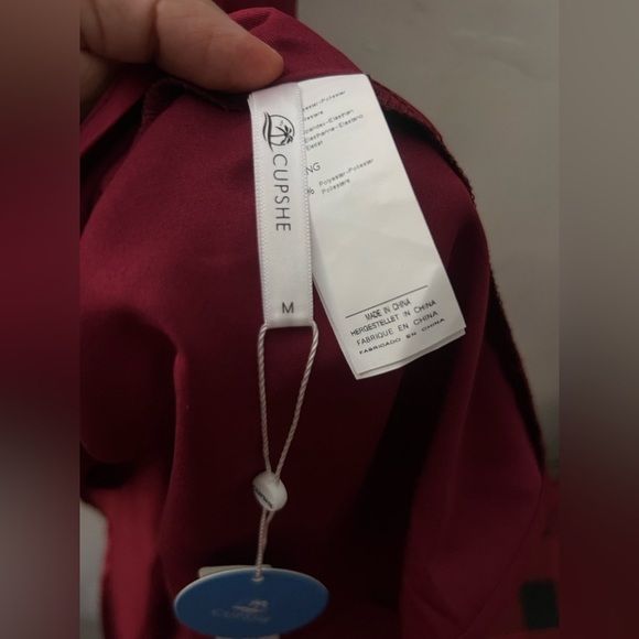 CUPSHE Women's Satin Backless One Shoulder Short Sleeve A-line Dress High Low - Picture 12 of 13